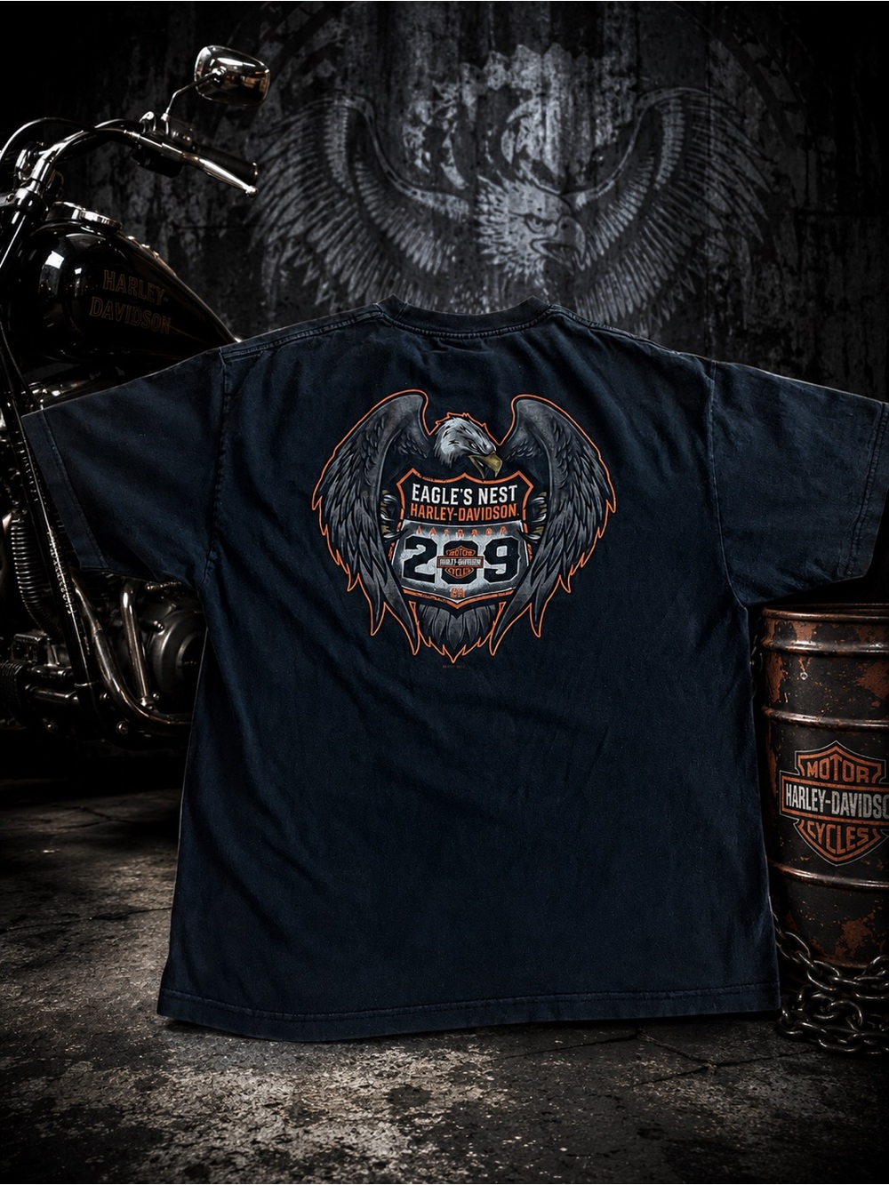 Harley-Davidson Eagle’s Nest Lathrop CA Graphic Tee Black Large